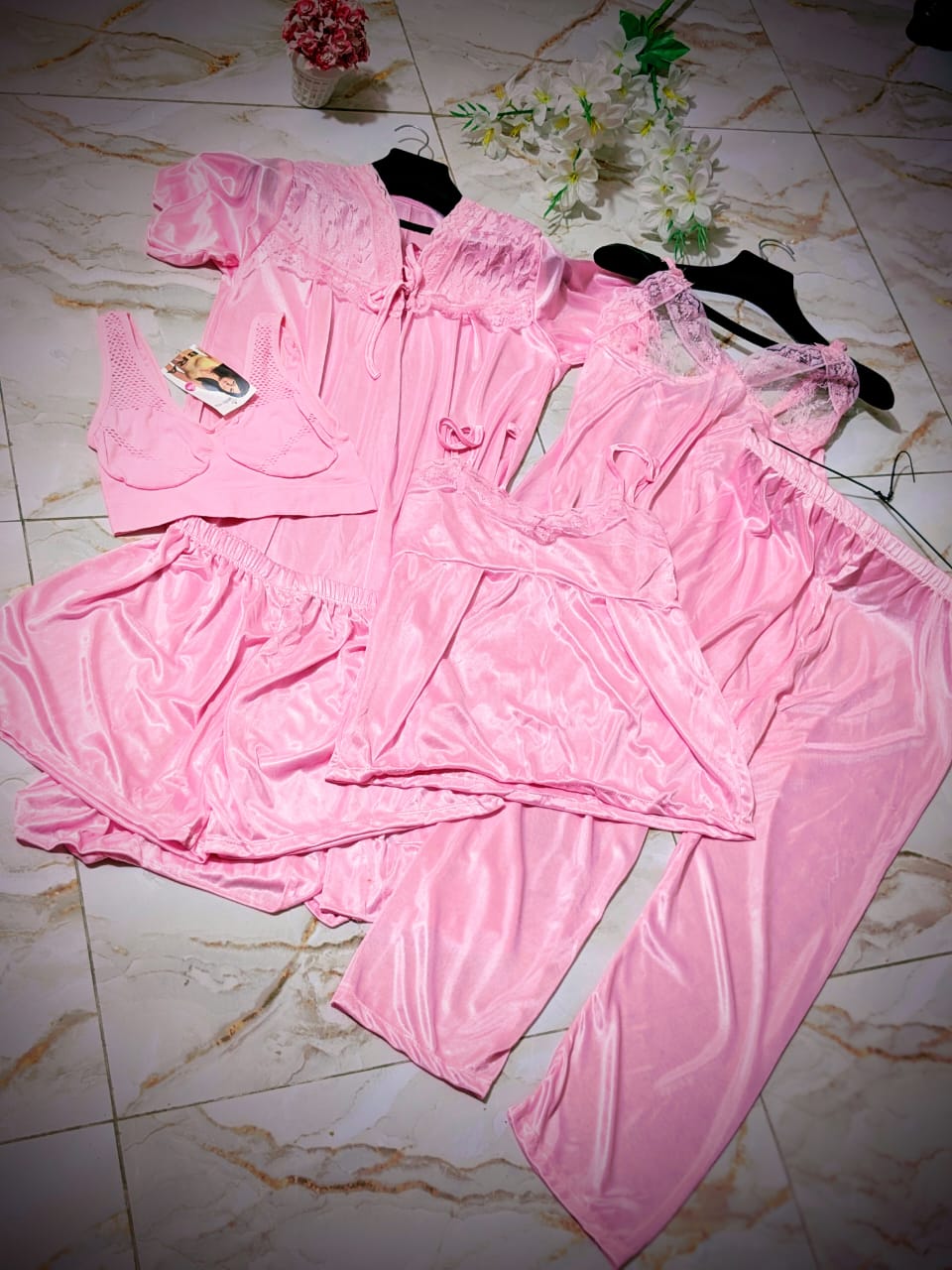 Luxury 5-Piece Women’s Nighty Set – 4 Colors